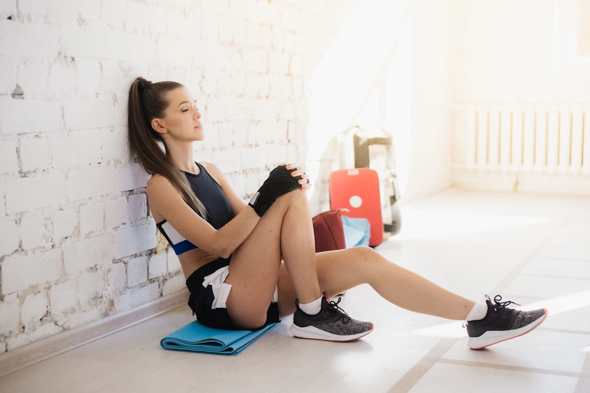Une femme en récupération sportive